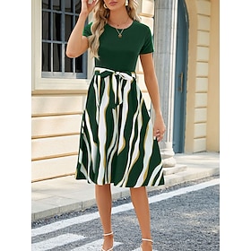 Women's Mini Dress T Shirt Dress Tee Dress A Line Dress Athletic Dress Casual Vacation Street Casual Regular Fit Graphic Short Sleeve Crew Neck Black Wine Navy