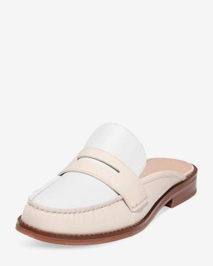 Women's Mule Loafers Round Toe Backless Penny Loafers