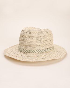 Womens Natural Straw Fedora Hat