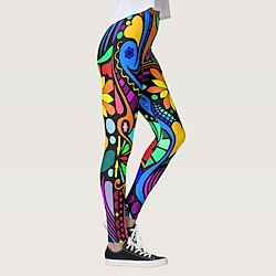 Women's Normal Leggings 3D Print Casual / Sporty Ankle-Length High Waist Animal Print Comfort Sports Stretchy Holiday Black White Purple Green Skinny