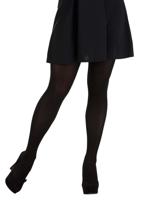 Women's Opaque Black Tights | Fancy Dress Costume Accessory Tights