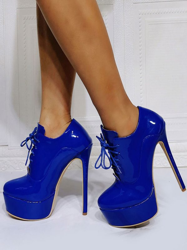 Women's Platform Lace Up Stiletto Heel Ankle Boots