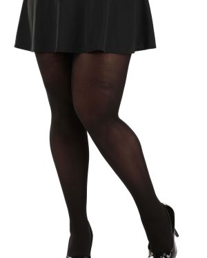 Women's Plus Opaque Black Tights | Fancy Dress Costume Accessories
