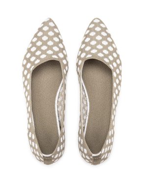 Womens Pointed Toe Ballet Flat Knit Dress Shoes Low Wedge Flat Shoes