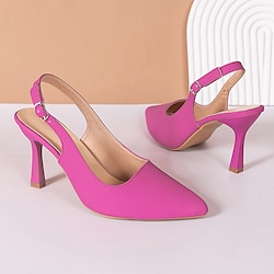 Women's Pointed Toe Slingback Heels - Elegant and Comfortable Dress Shoes with Adjustable Strap, Perfect for Parties, Weddings, and Formal Events
