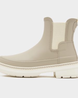 Women's Refined Stitch Detail Chelsea Wellington Boots, Beige