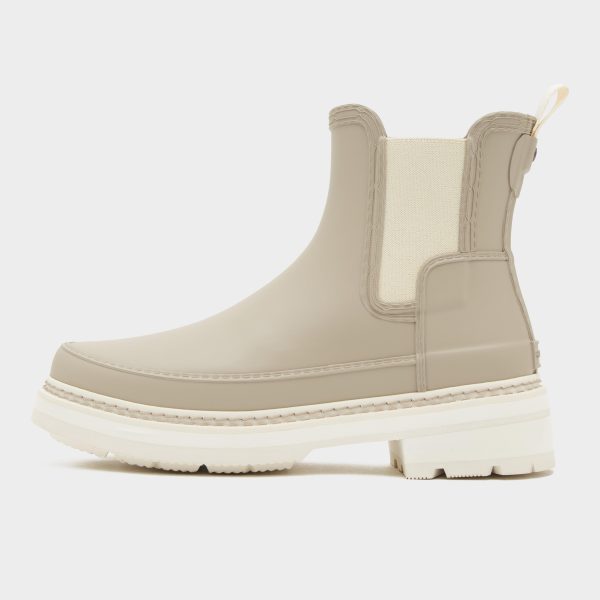 Women's Refined Stitch Detail Chelsea Wellington Boots, Beige