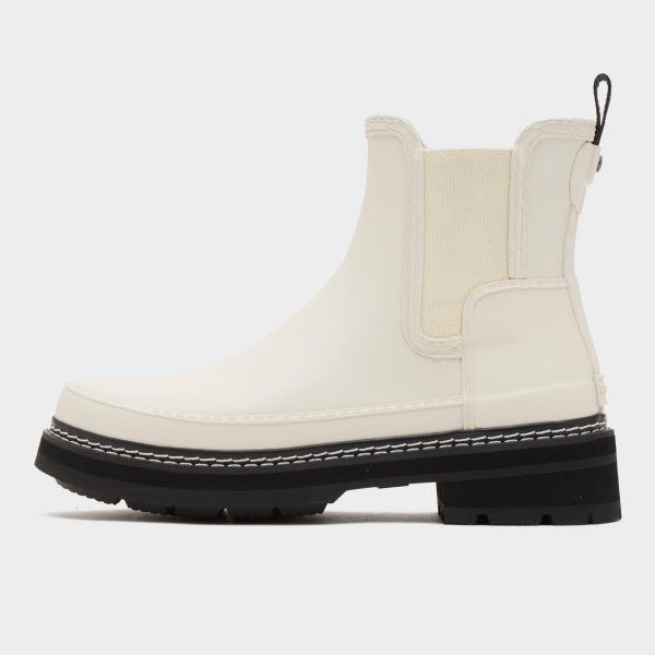 Women's Refined Stitch Detail Chelsea Wellington Boots, White