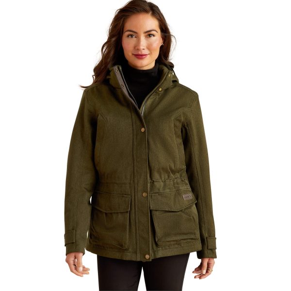 Women's Rhodium Waterproof Insulated Parka Jacket Long Sleeve in Rosin, Size X-Small, by Ariat