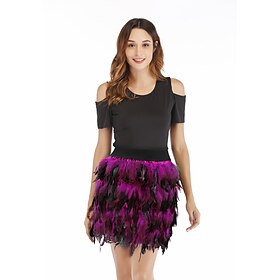 Women's Skirt Mini Skirts Color Block Solid Colored Carnival Party Fall Winter Fashion Long Carnival Costumes Ladies Black Blue Purple Fuchsia