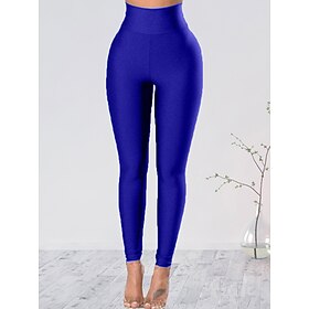 Women's Slim Pants Trousers Leggings Fashion Streetwear Casual Full Length High Waist Plain High Cut Breathability Comfortable High Elasticity Party Street Cau