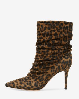 Women's Slip-On Stiletto Heel Micro Suede Upper Mules Leopard