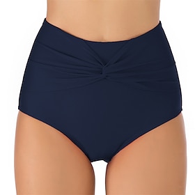 Women's Swim Shorts High Waisted Bikini Bottom Breathable Quick Dry Lightweight Bottoms High Waist Shirred Swimming Beach Water Sports Solid Colored Summer / S