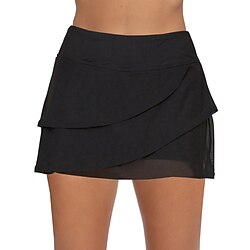 Women's Swimsuits Bikini Bottom Skirt Swimsuit High Waist Vacation Beach Wear Solid Color Sleeveless Bathing Suits