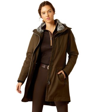 Women's Tempest Waterproof Insulated Parka Jacket Long Sleeve in Relic, Size X-Large, by Ariat