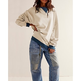 Women's Track Top Pullover Patchwork Long Sleeve Top Athleisure Fall Thermal Warm Windproof Tennis Golf Running Sportswear Activewear Color Block Apricot Wine