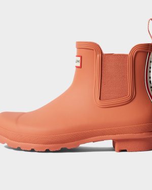 Women's Tri Colour Chelsea Wellington Boots, Red