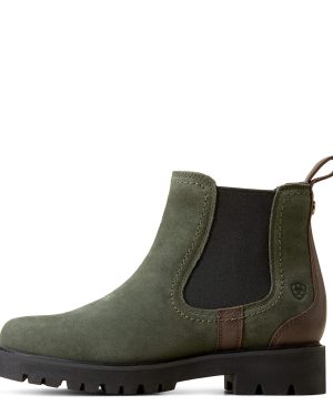 Women's Wexford Lug Waterproof Chelsea Boots in Forest Night, B Medium Width, Size 7.5, by Ariat