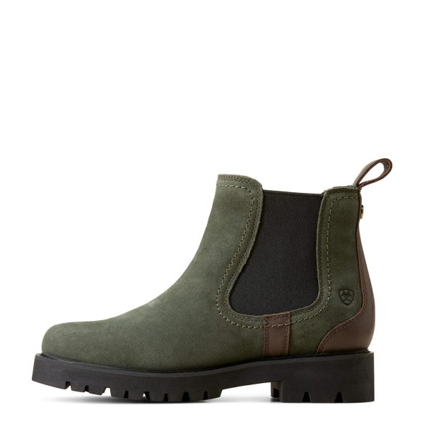 Women's Wexford Lug Waterproof Chelsea Boots in Forest Night, B Medium Width, Size 7.5, by Ariat