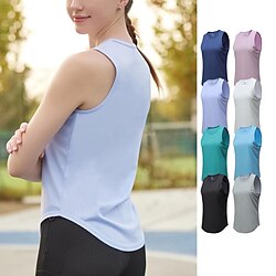 Women's Workout Tank Top Running Tank Top Gym Tank Top Sleeveless Vest / Gilet Casual Athleisure Breathable Quick Dry Soft Gym Workout Running Walking Sportswear Activewear Solid Colored Black White