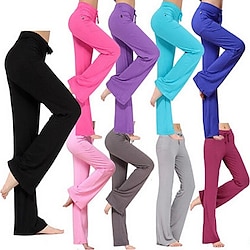 Women's Yoga Pants Drawstring Flare Leg Breathable Quick Dry Moisture Wicking Zumba Yoga Fitness Bottoms White Black Green Modal Plus Size Sports Activewear Stretchy Loose Fit Street Casual