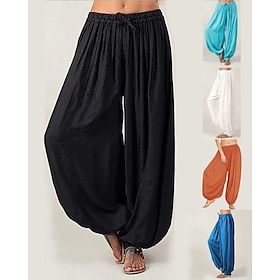 Women's Yoga Pants Drawstring Harem Baggy Zumba Belly Dance Yoga Bloomers Bottoms Black White Red Fall Winter Sports Activewear Loose Fit