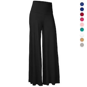 Women's Yoga Pants Flare Leg Wide Leg Bootcut Lightweight High Waist Zumba Yoga Gym Workout Bottoms Pink Black White Winter Sports Activewear Stretchy Loose Fi
