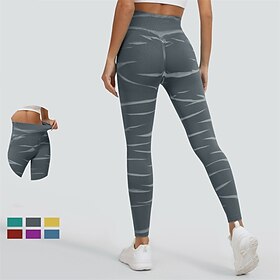 Women's Yoga Pants Yoga Leggings Elastic Waistband Tummy Control Butt Lift Yoga Gym Workout Pilates Pants Tie Dye Yellow Red Blue Fall Sports Activewear Stretc