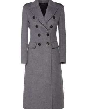 Wool Blend Military Coat