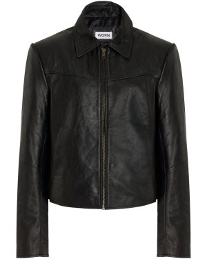 Worn Vintage - Boxy Leather Jacket - Black - M - Moda Operandi