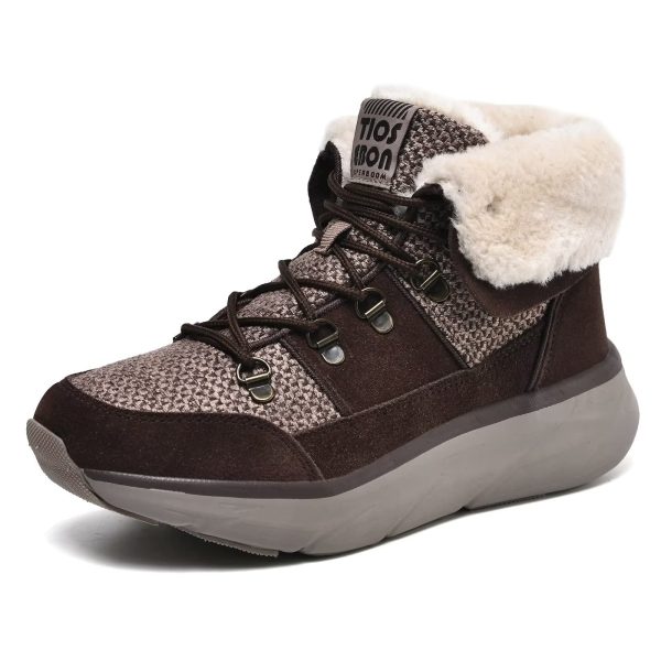 Wryweir Women Fashion Fur Lined Snow Boots Winter Snug Warm 6.5