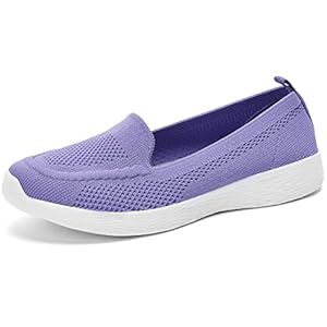 Wryweir Women Slip on Trainers Lightweight Walking Loafers,4.5