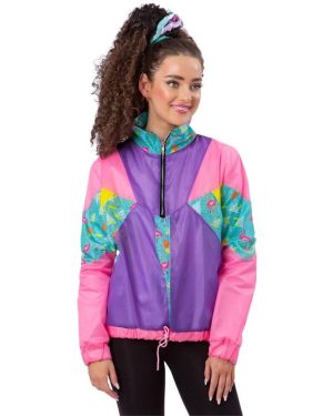 (XL, Pastel) Smiffys Womens/Ladies 80s Costume Windbreaker