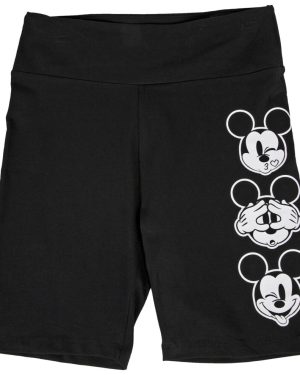 (XLarge, Black) Disney Mickey Mouse Oh My Gosh Expressions Women's Biker Shorts