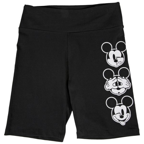 (XLarge, Black) Disney Mickey Mouse Oh My Gosh Expressions Women's Biker Shorts
