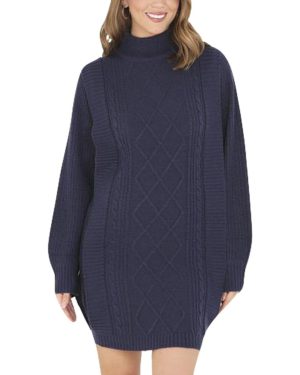(XS, Navy) Brave Soul Ladies Jumper Balloon Shoulder Dress