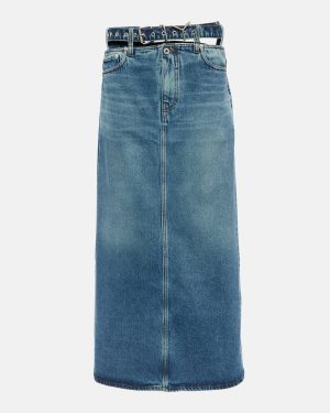 Y/Project Y Belt denim maxi skirt