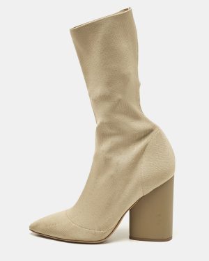 Yeezy Beige Knit Fabric Season 4 Sock Boots Size 37
