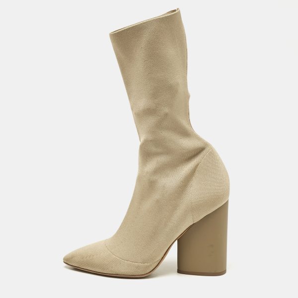 Yeezy Beige Knit Fabric Season 4 Sock Boots Size 37