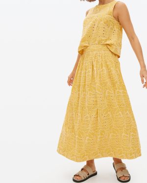 Yellow Broderie Co-ord Maxi Skirt