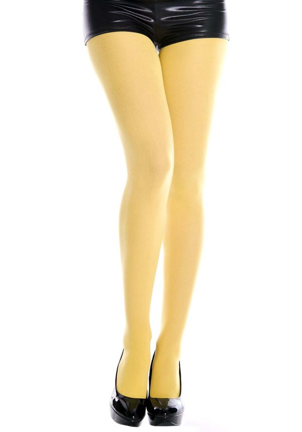 Yellow Opaque Women's Fancy Dress Costume Tights | Fancy Dress Costume Tights