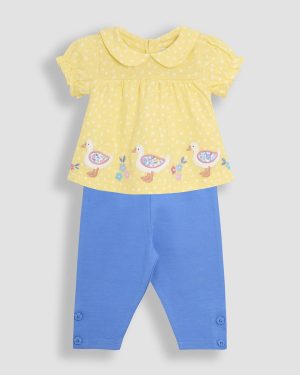 Yellow Yellow JOJO MAMAN BÉBÉ Duck Applique Blouse & Leggings Set (6-12 Months) - JoJo Maman Bebe by Sainsbury's