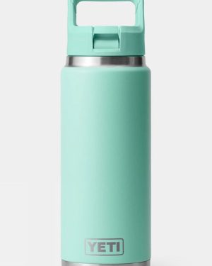 Yeti Rambler With Colour Straw Cap Drinks Bottle - 26oz / 769ml - Turquoise