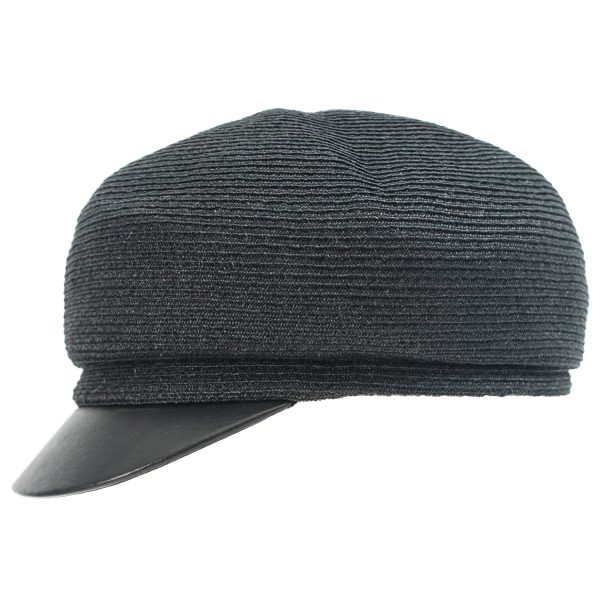 Y's Black Raffia Cap