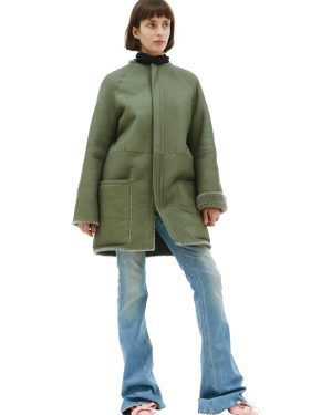Y's Green Shearling Coat
