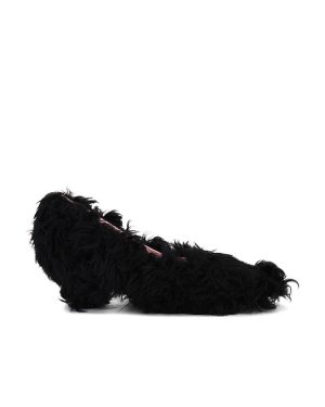 Yuhan Wang Faux Fur Kitten Heels in Black. Size 37, 38, 39.