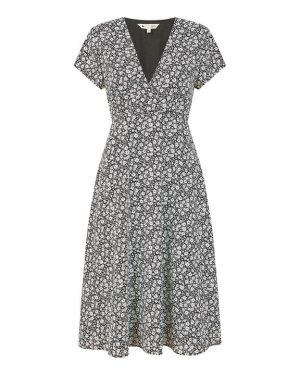 Yumi Yumi Black Ditsy Floral Print Tea Dress