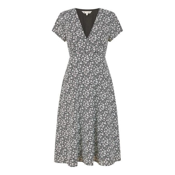 Yumi Yumi Black Ditsy Floral Print Tea Dress