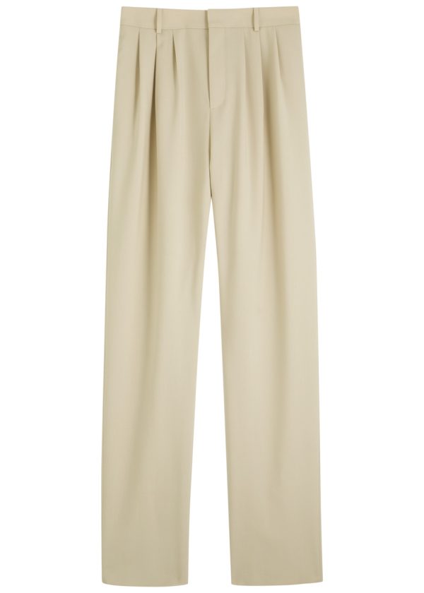 Yves Saint Laurent Straight-leg Wool Trousers - Beige - 38 (UK10 / S)