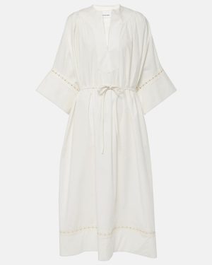 Yves Salomon Belted cotton-blend maxi dress